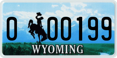 WY license plate 000199