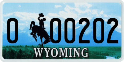 WY license plate 000202