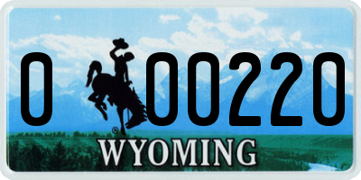 WY license plate 000220