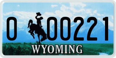 WY license plate 000221