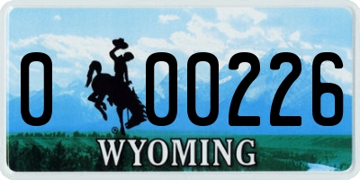 WY license plate 000226