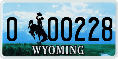 WY license plate 000228