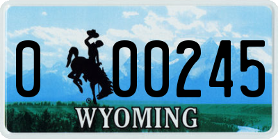 WY license plate 000245