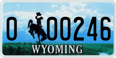 WY license plate 000246