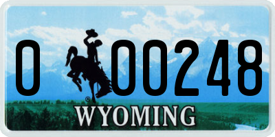 WY license plate 000248