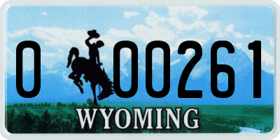 WY license plate 000261