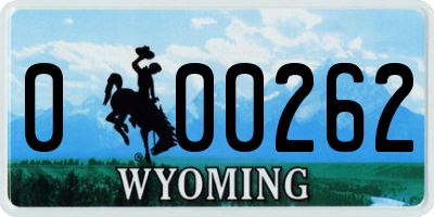 WY license plate 000262
