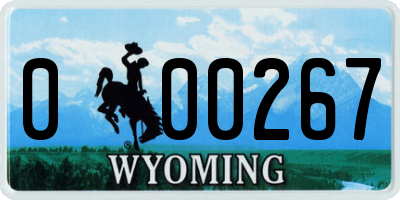 WY license plate 000267