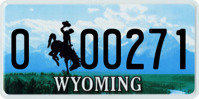 WY license plate 000271