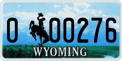 WY license plate 000276