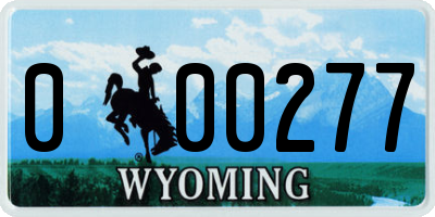 WY license plate 000277