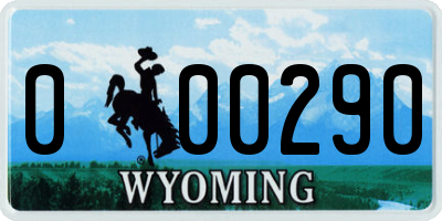 WY license plate 000290