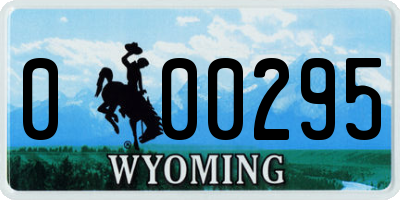 WY license plate 000295