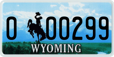 WY license plate 000299