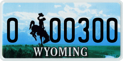 WY license plate 000300