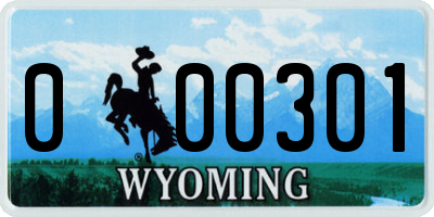 WY license plate 000301