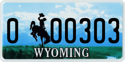 WY license plate 000303