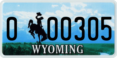 WY license plate 000305