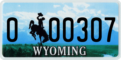 WY license plate 000307