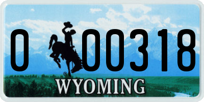 WY license plate 000318