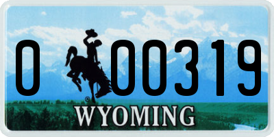 WY license plate 000319