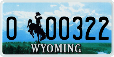 WY license plate 000322