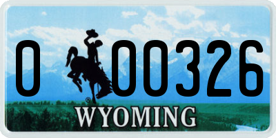 WY license plate 000326