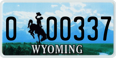WY license plate 000337