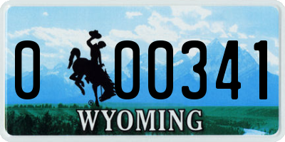 WY license plate 000341