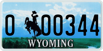 WY license plate 000344