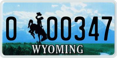 WY license plate 000347