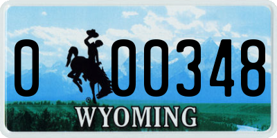 WY license plate 000348