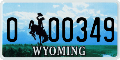 WY license plate 000349