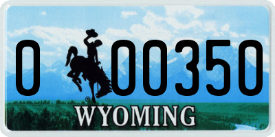 WY license plate 000350