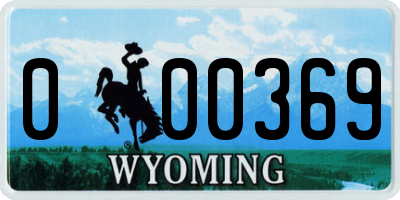 WY license plate 000369