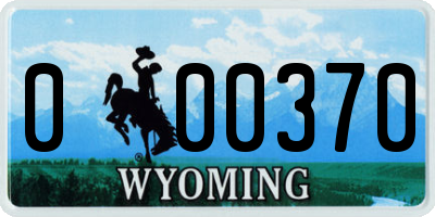 WY license plate 000370
