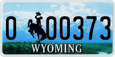 WY license plate 000373