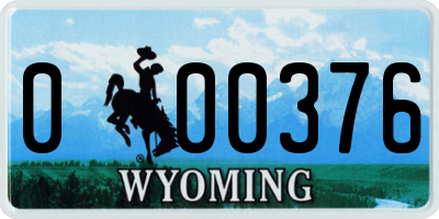 WY license plate 000376