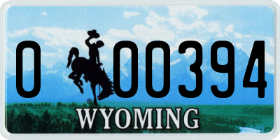 WY license plate 000394