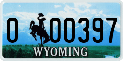 WY license plate 000397