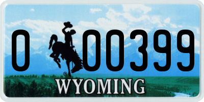WY license plate 000399