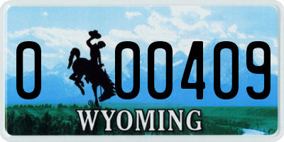 WY license plate 000409