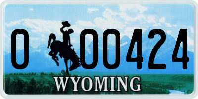 WY license plate 000424