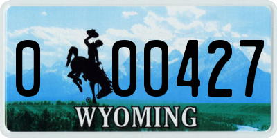 WY license plate 000427