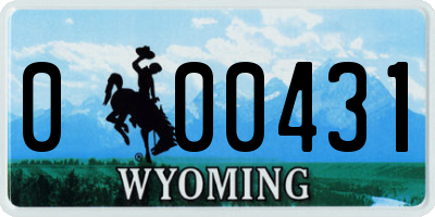 WY license plate 000431