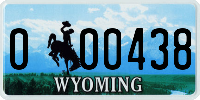 WY license plate 000438