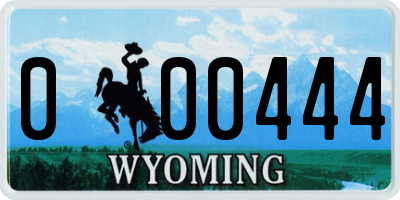 WY license plate 000444