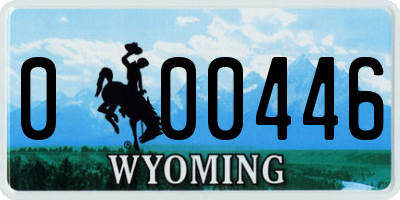 WY license plate 000446
