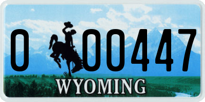 WY license plate 000447