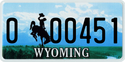 WY license plate 000451